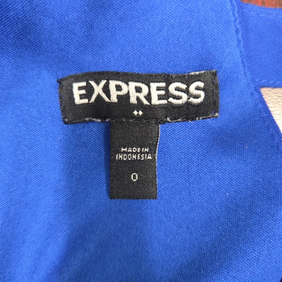 Express Royal Blue V Neck Wrap Tie Waist Sleeveless Romper Size 0 - Picture 7 of 11